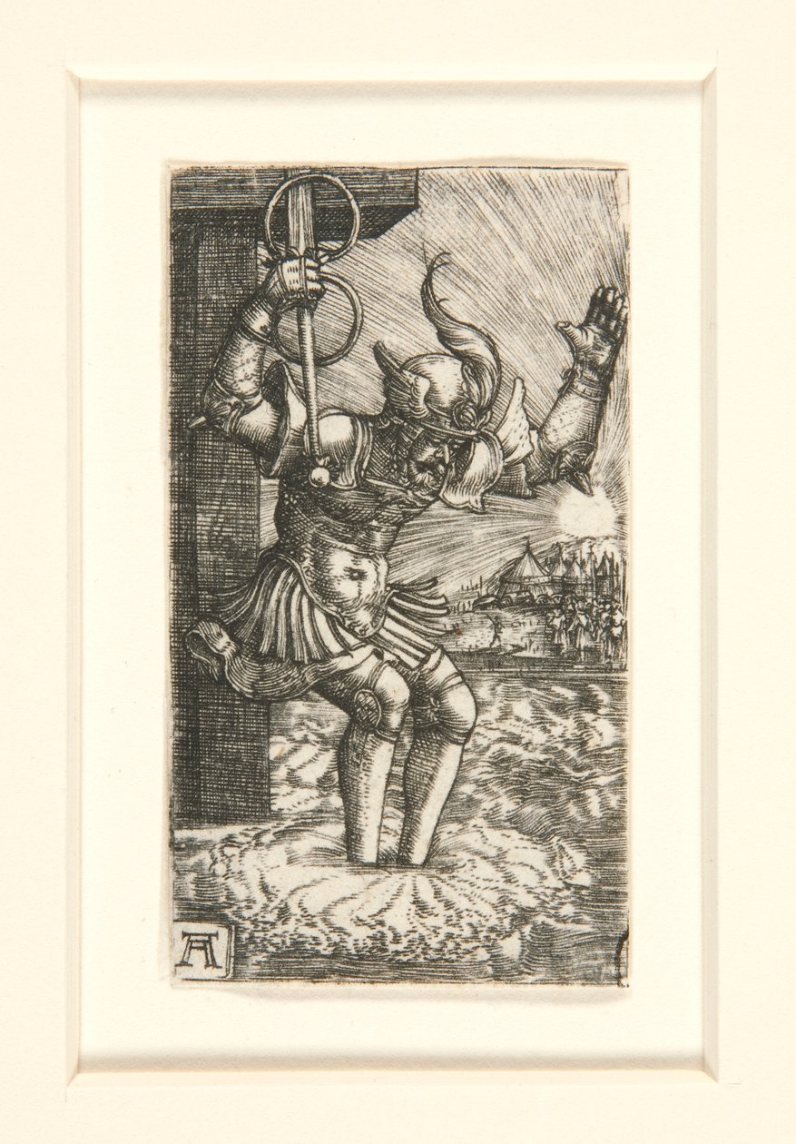 Horace Cocles saltando al Tíber de Albrecht Altdorfer