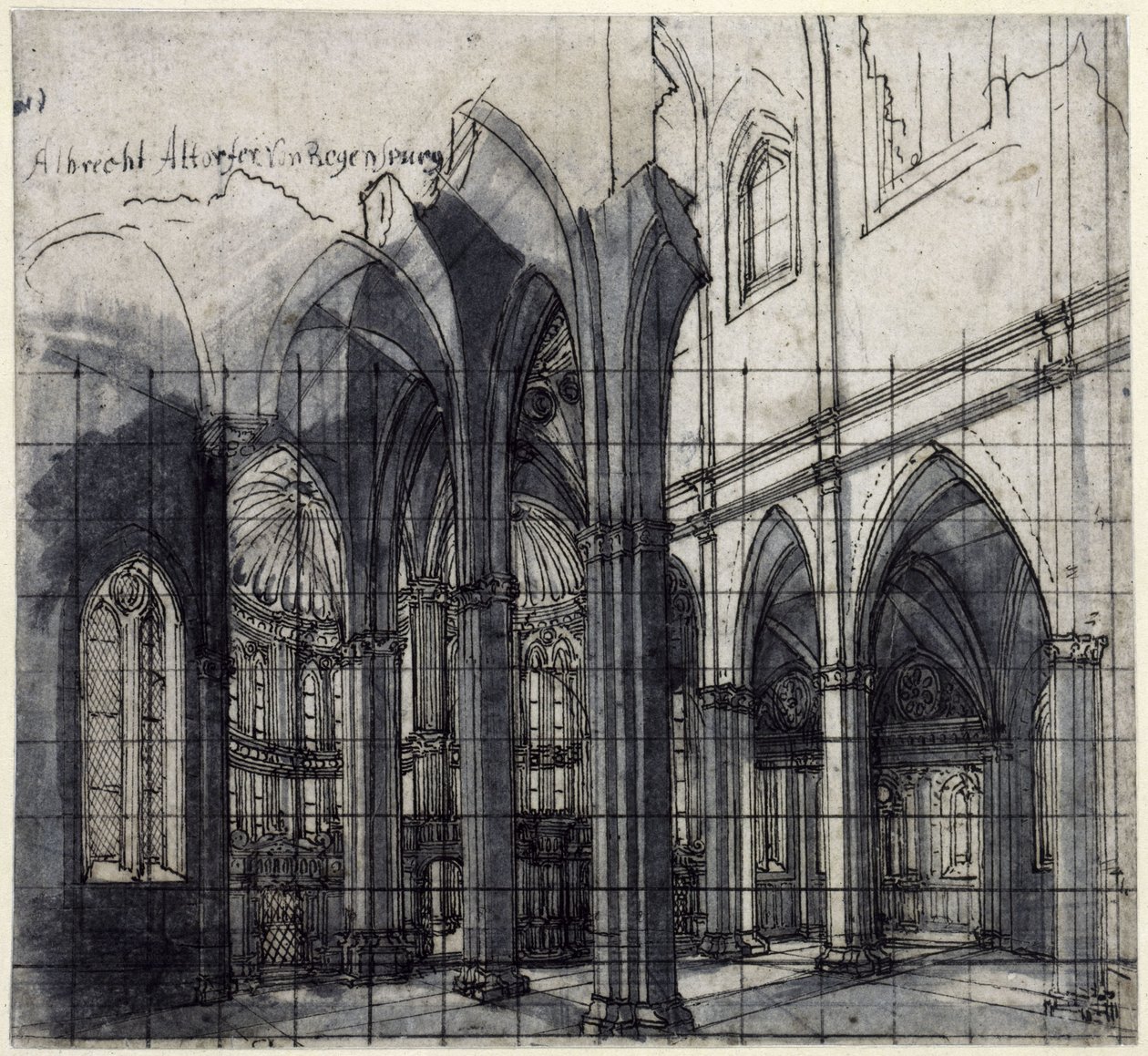 Interior de iglesia de Albrecht Altdorfer