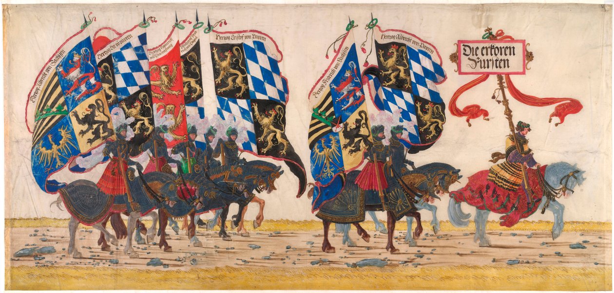 Los príncipes alemanes - Obra de Albrecht Altdorfer (hacia 1480-1538), lápiz, tinta y acuarela, hacia 1515 - Albertina, Viena (Austria) de Albrecht Altdorfer
