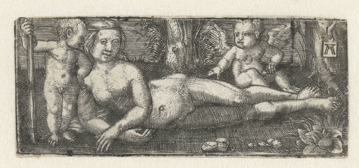 Venus reclinada con dos putti de Albrecht Altdorfer