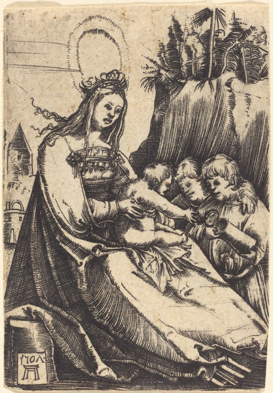 María con niño y dos niños de Albrecht Altdorfer