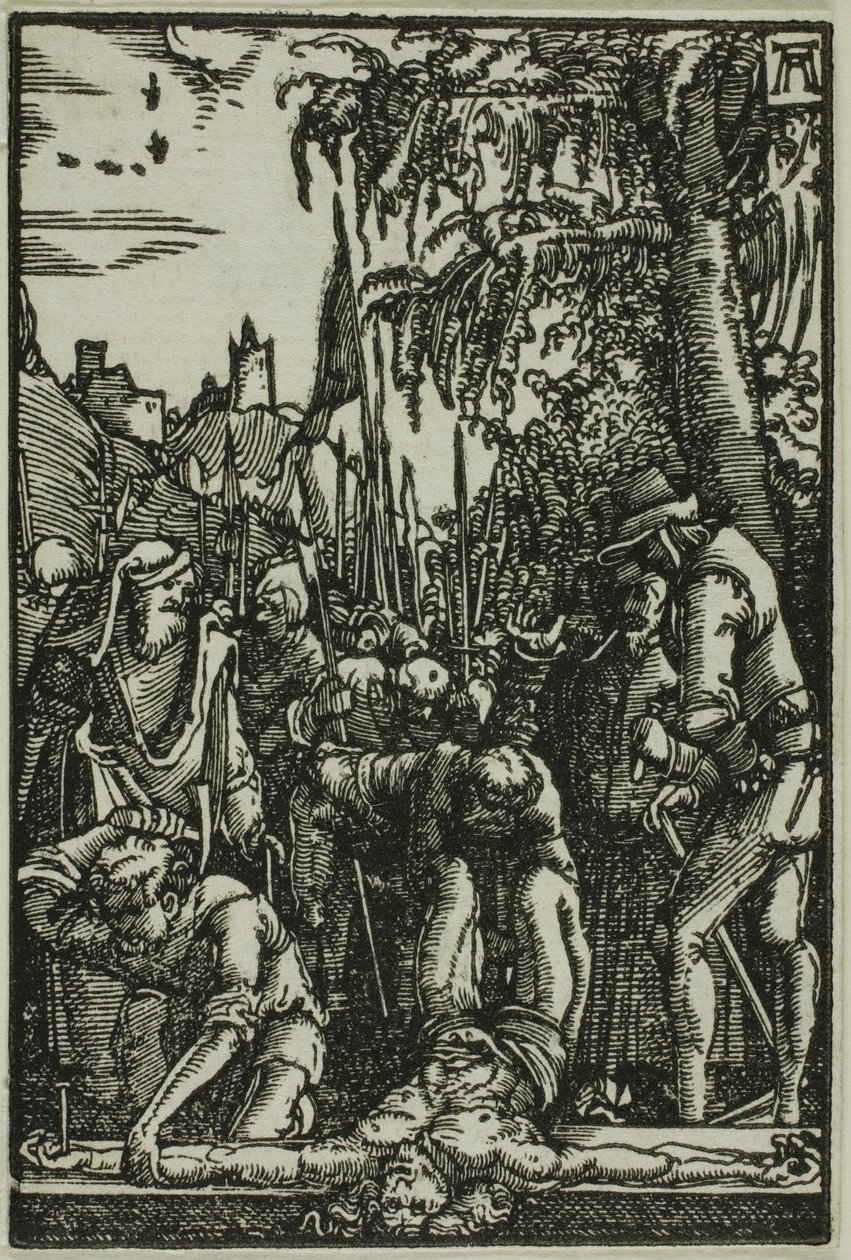 Clavado a la cruz, de La caída y redención del hombre de Albrecht Altdorfer