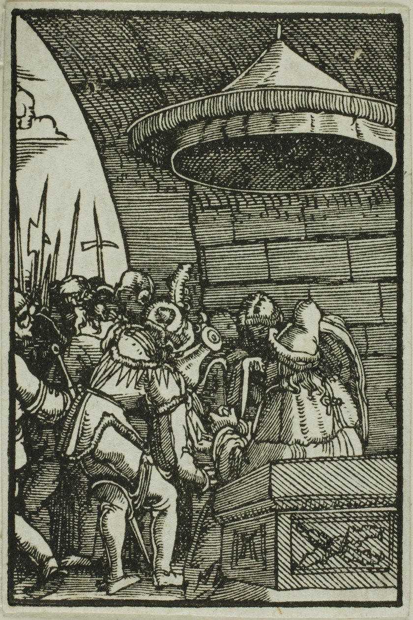 Pilato lavándose las manos, de La caída y redención del hombre de Albrecht Altdorfer