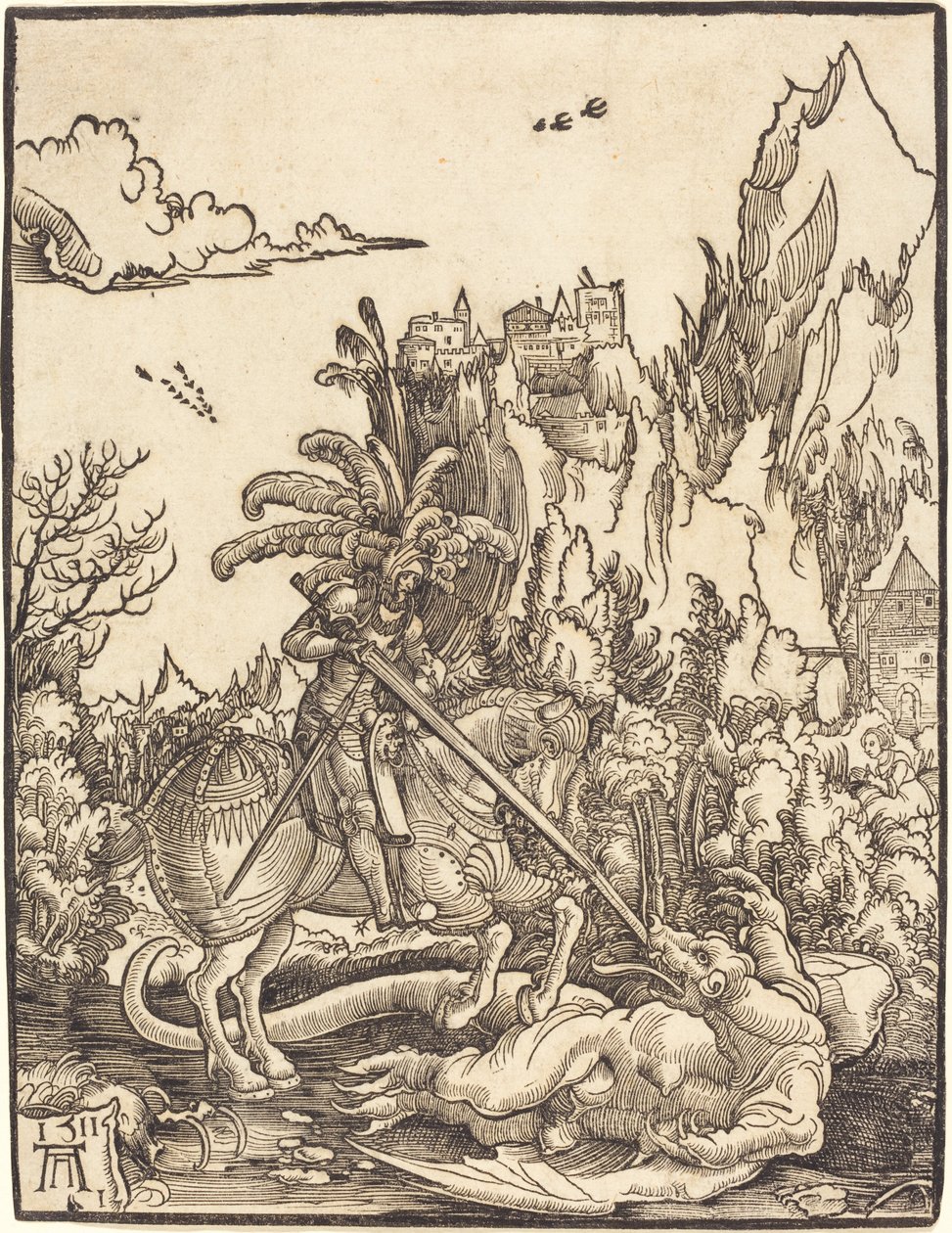 San Jorge matando al dragón de Albrecht Altdorfer