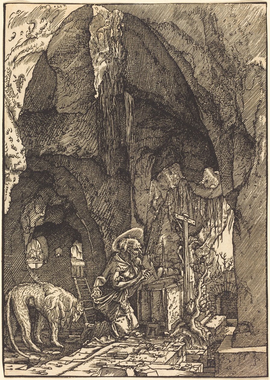 San Jerónimo en una cueva de Albrecht Altdorfer