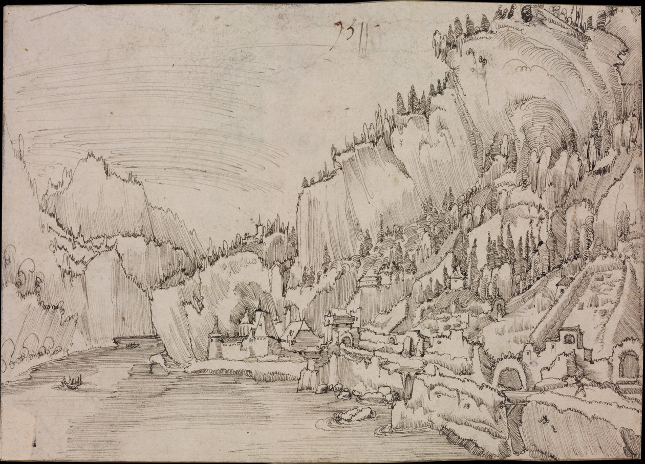 Sarmingstein en el Danubio, 1511 de Albrecht Altdorfer