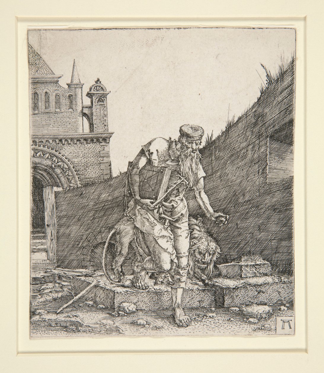San Jerónimo junto a un muro de Albrecht Altdorfer