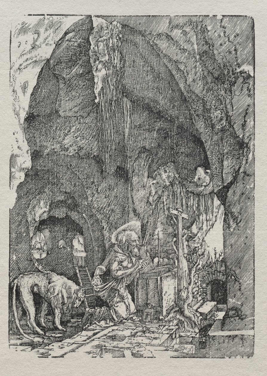 San Jerónimo en la cueva, c. 1513-15 de Albrecht Altdorfer