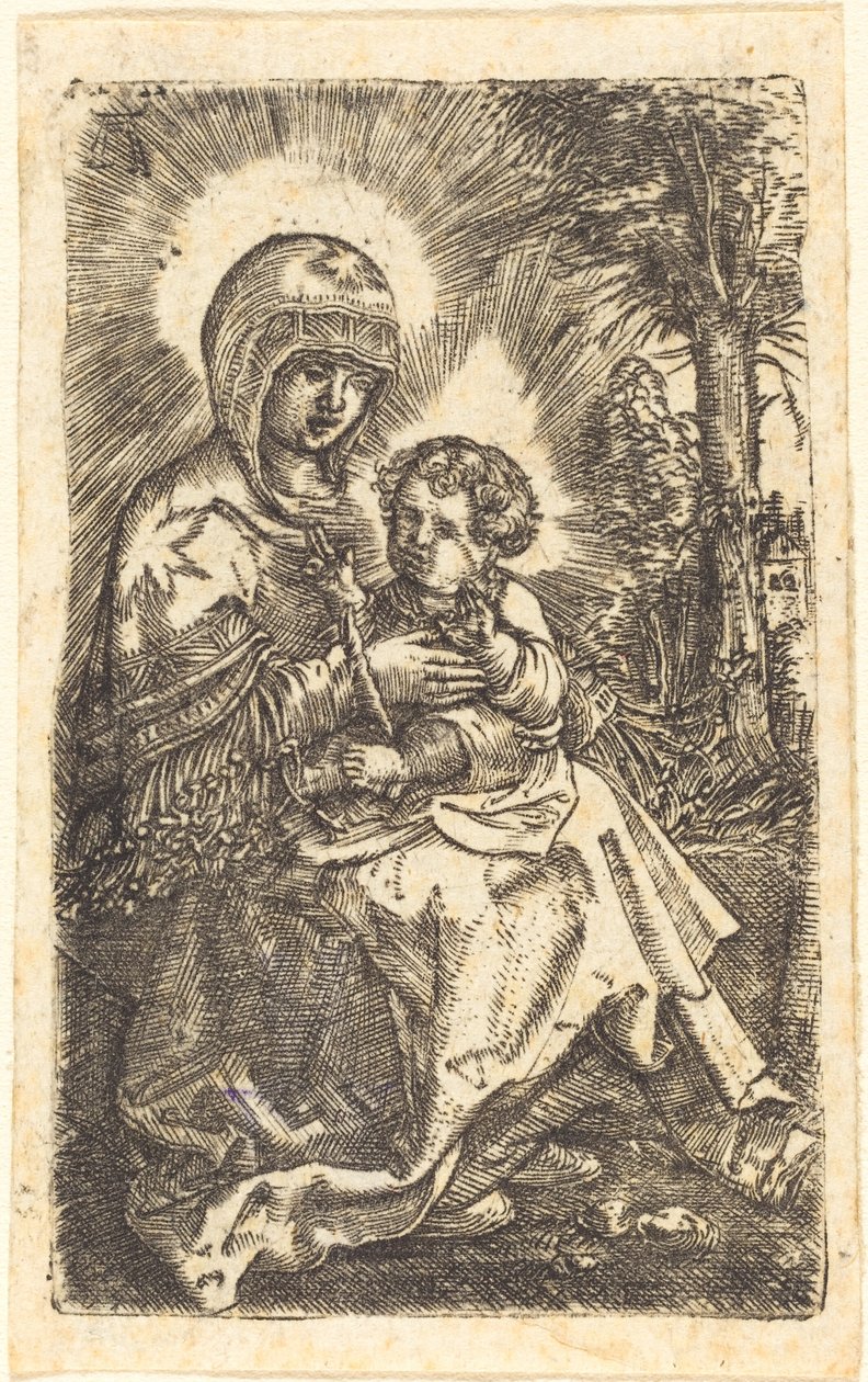 La "Bella Virgen" de Ratisbona en un paisaje de Albrecht Altdorfer