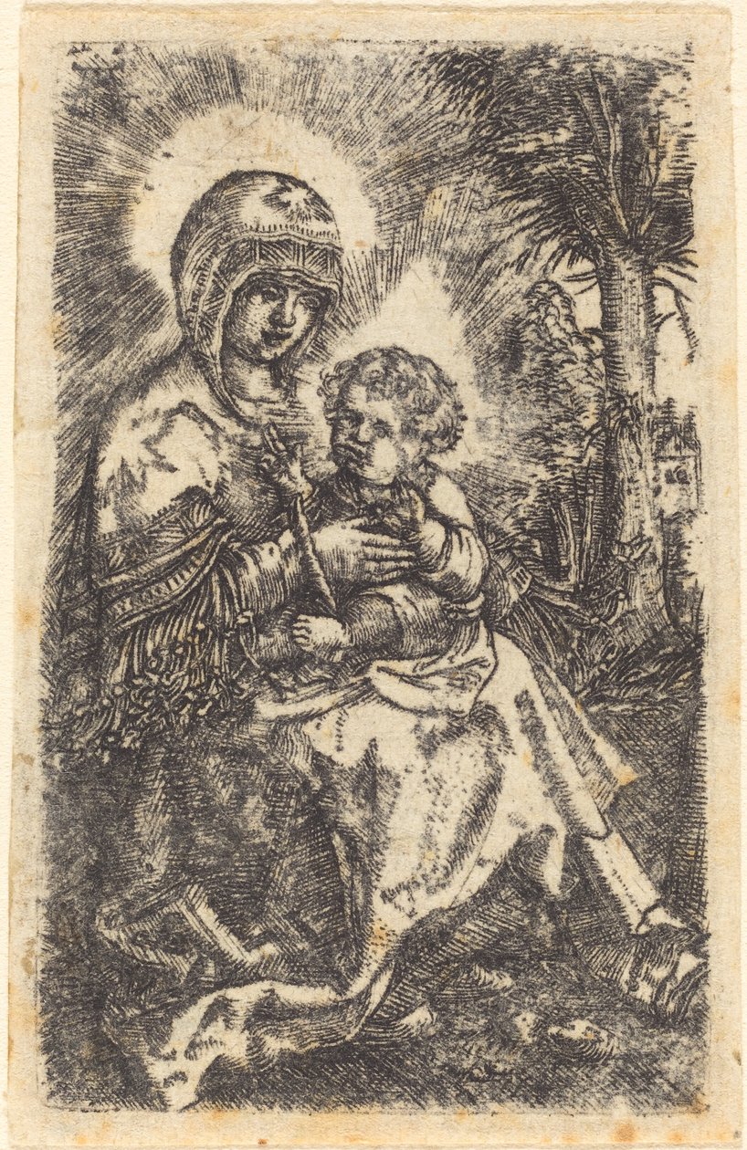 La "Bella Virgen" de Ratisbona en un paisaje de Albrecht Altdorfer