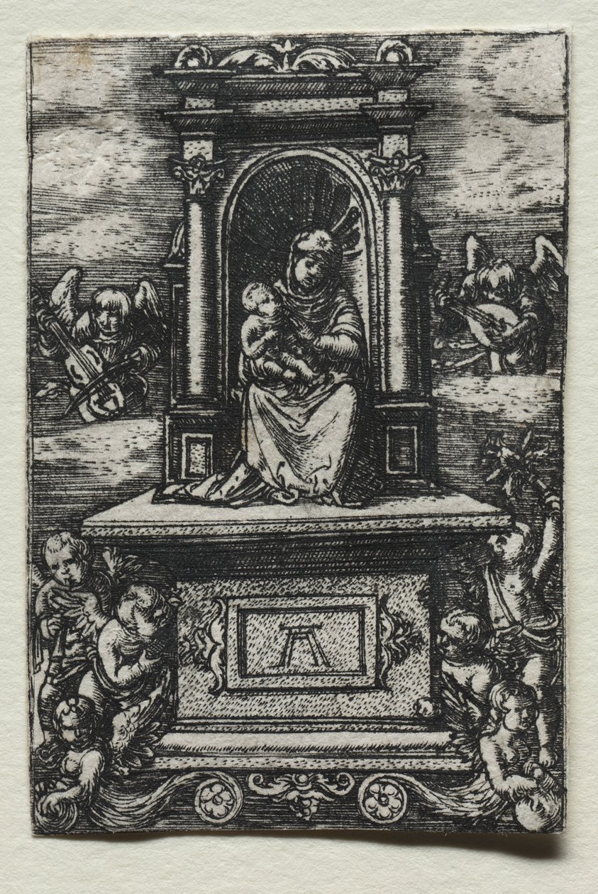 La hermosa virgen de Ratisbona en un altar de Albrecht Altdorfer