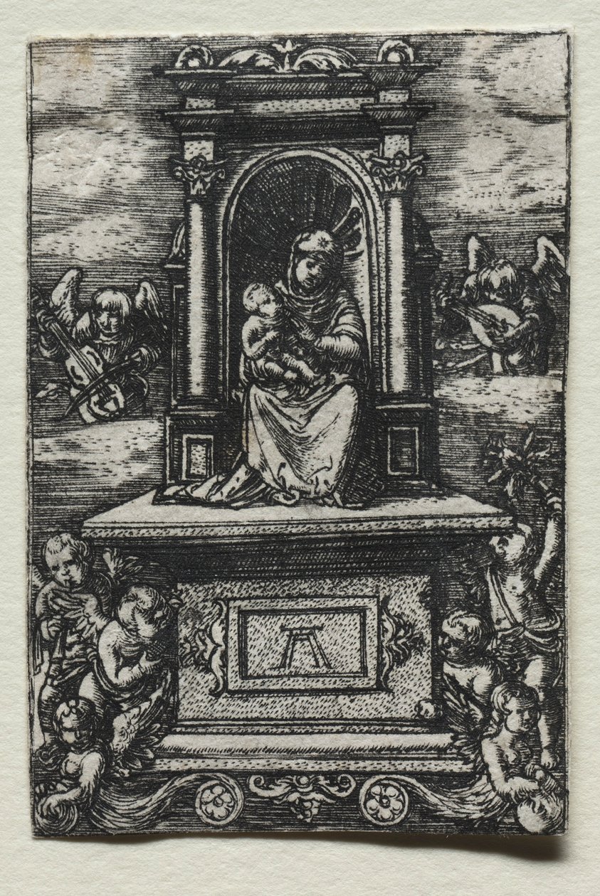 La hermosa Virgen de Ratisbona en un altar, poco después de 1520 de Albrecht Altdorfer