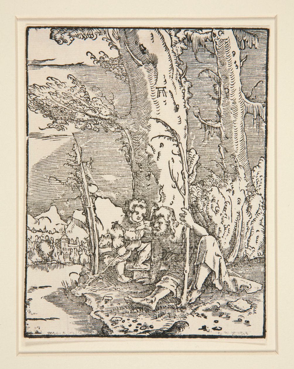 El Niño Jesús con San Cristóbal, de la serie La Caída y Redención del Hombre de Albrecht Altdorfer
