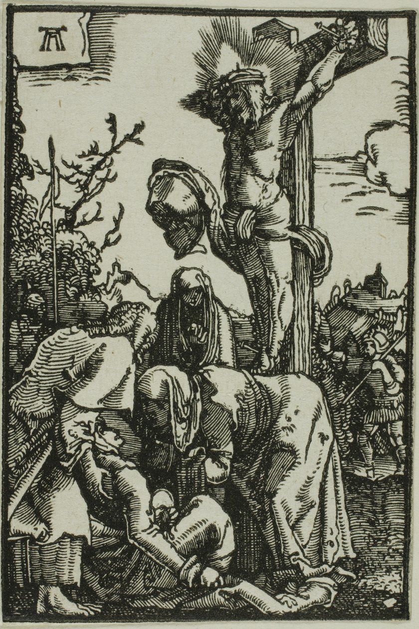 La crucifixión, de La caída y redención del hombre de Albrecht Altdorfer