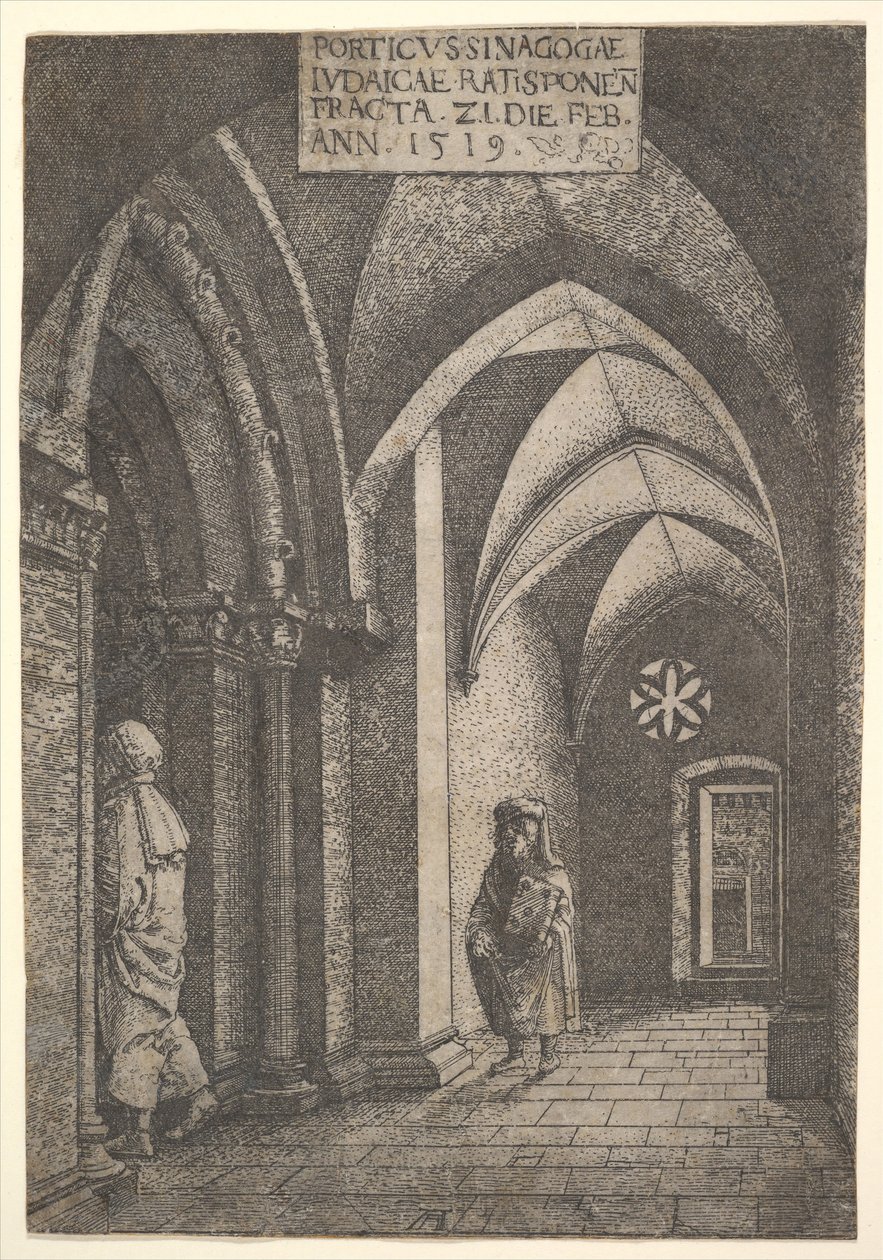 El vestíbulo de entrada de la sinagoga de Ratisbona de Albrecht Altdorfer