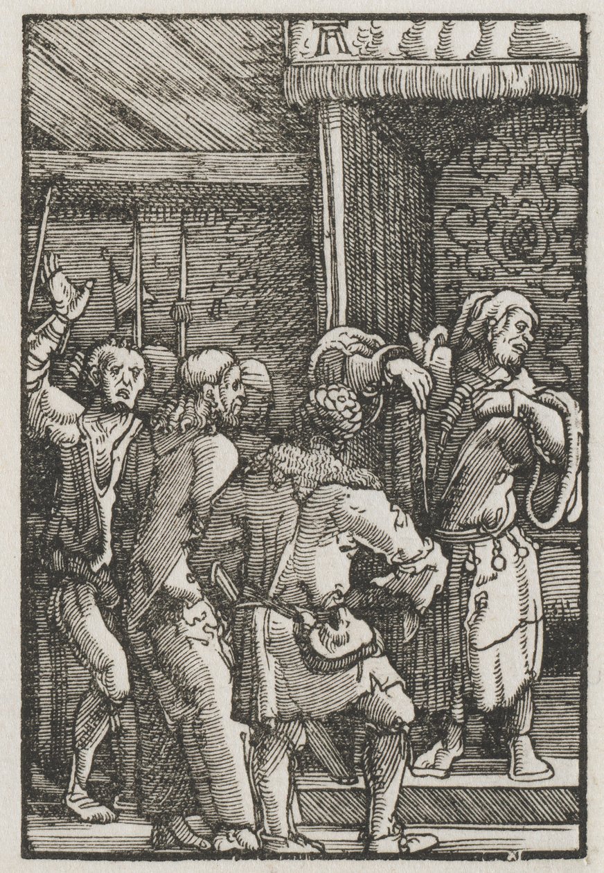 La caída y redención del hombre: Cristo ante Caifás de Albrecht Altdorfer
