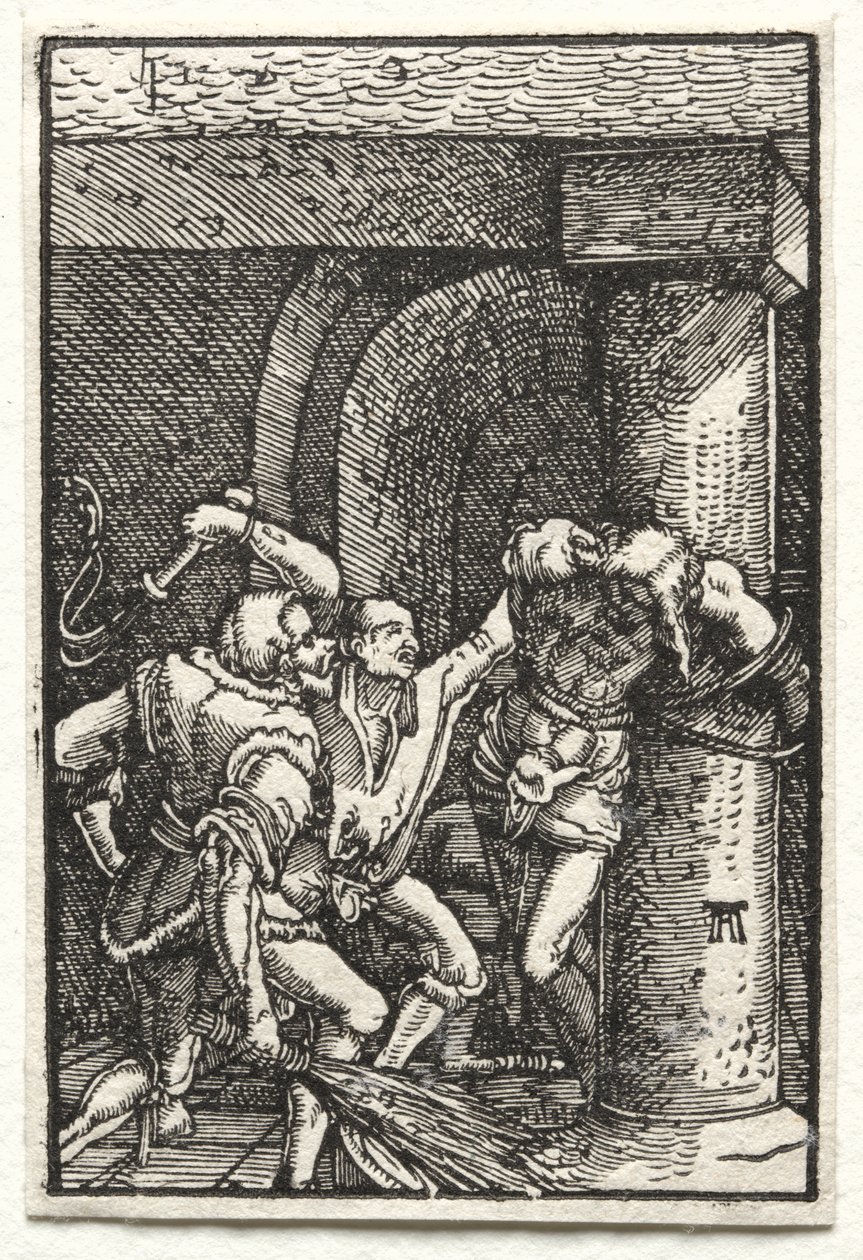 La caída y redención del hombre: Flagelación de Cristo de Albrecht Altdorfer