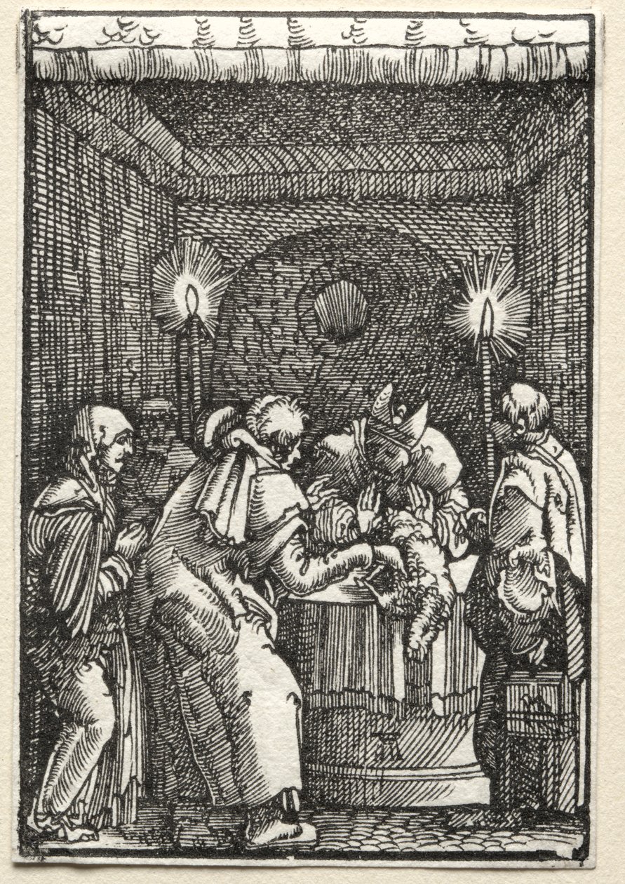 La caída y redención del hombre: La ofrenda de Joaquín rechazada por el sumo sacerdote de Albrecht Altdorfer