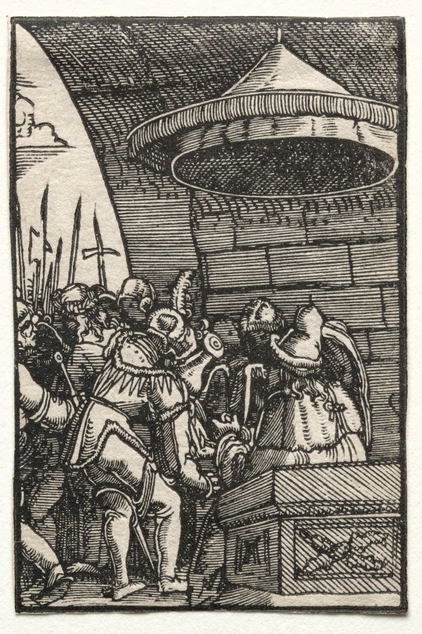 La Caída y Redención del Hombre: Pilato Lavándose las Manos de Albrecht Altdorfer