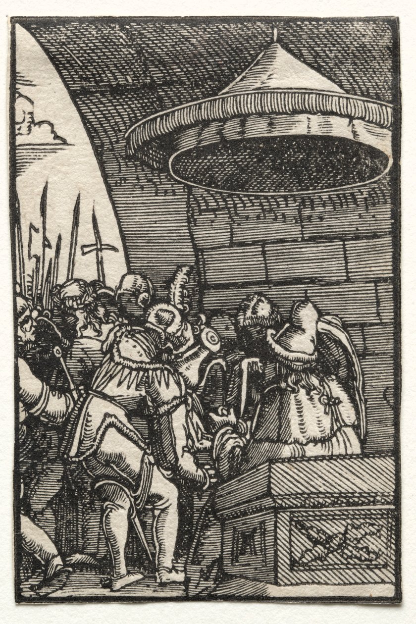 La Caída y Redención del Hombre: Pilato Lavándose las Manos, c. 1515 de Albrecht Altdorfer