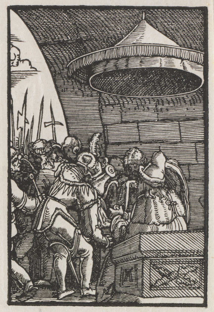 La Caída y Redención del Hombre: Pilato Lavándose las Manos de Albrecht Altdorfer