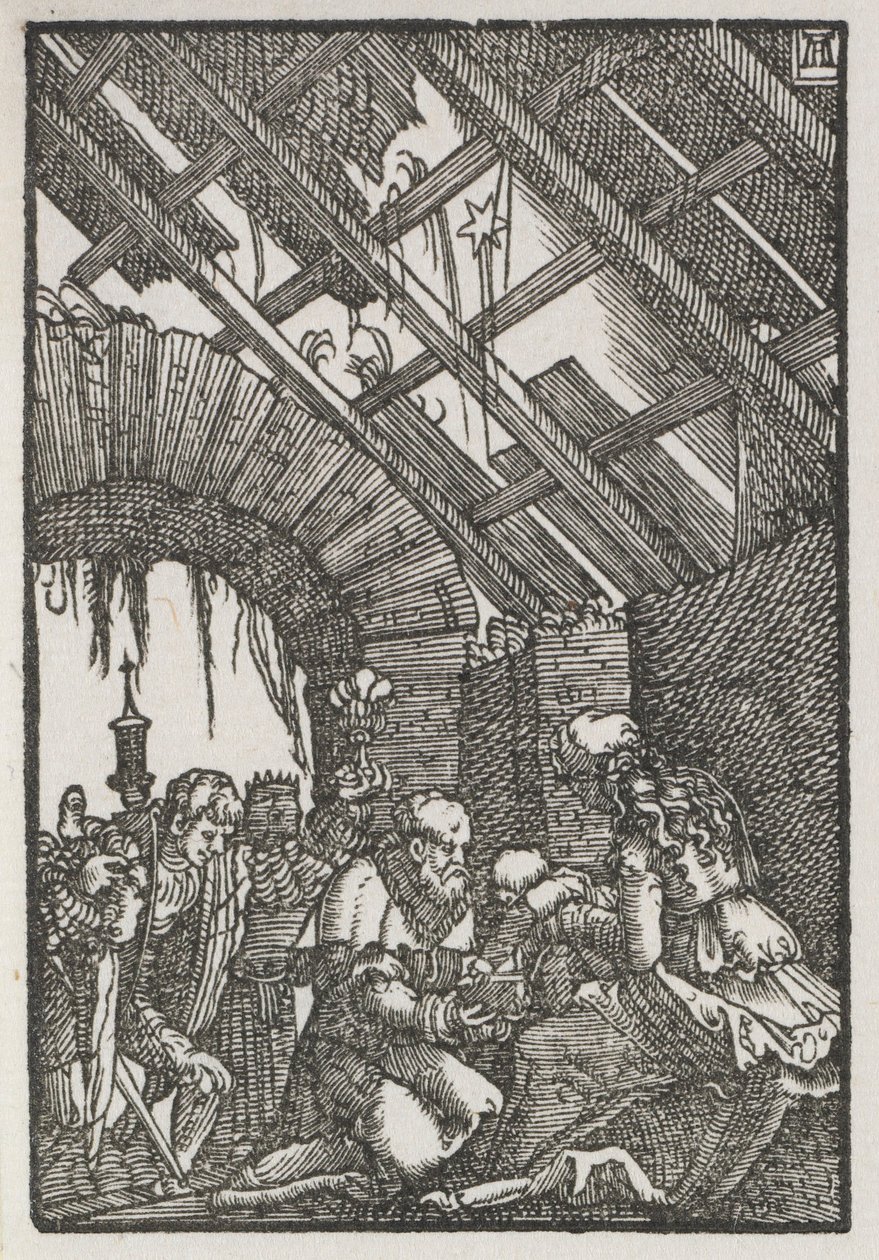 La caída y redención del hombre: La adoración de los magos, c. 1515 de Albrecht Altdorfer