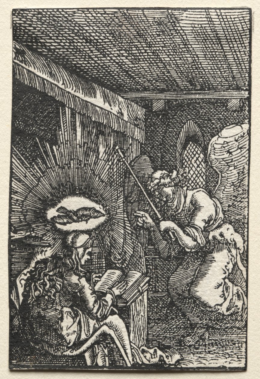 La caída y redención del hombre: La Anunciación, c. 1515 de Albrecht Altdorfer