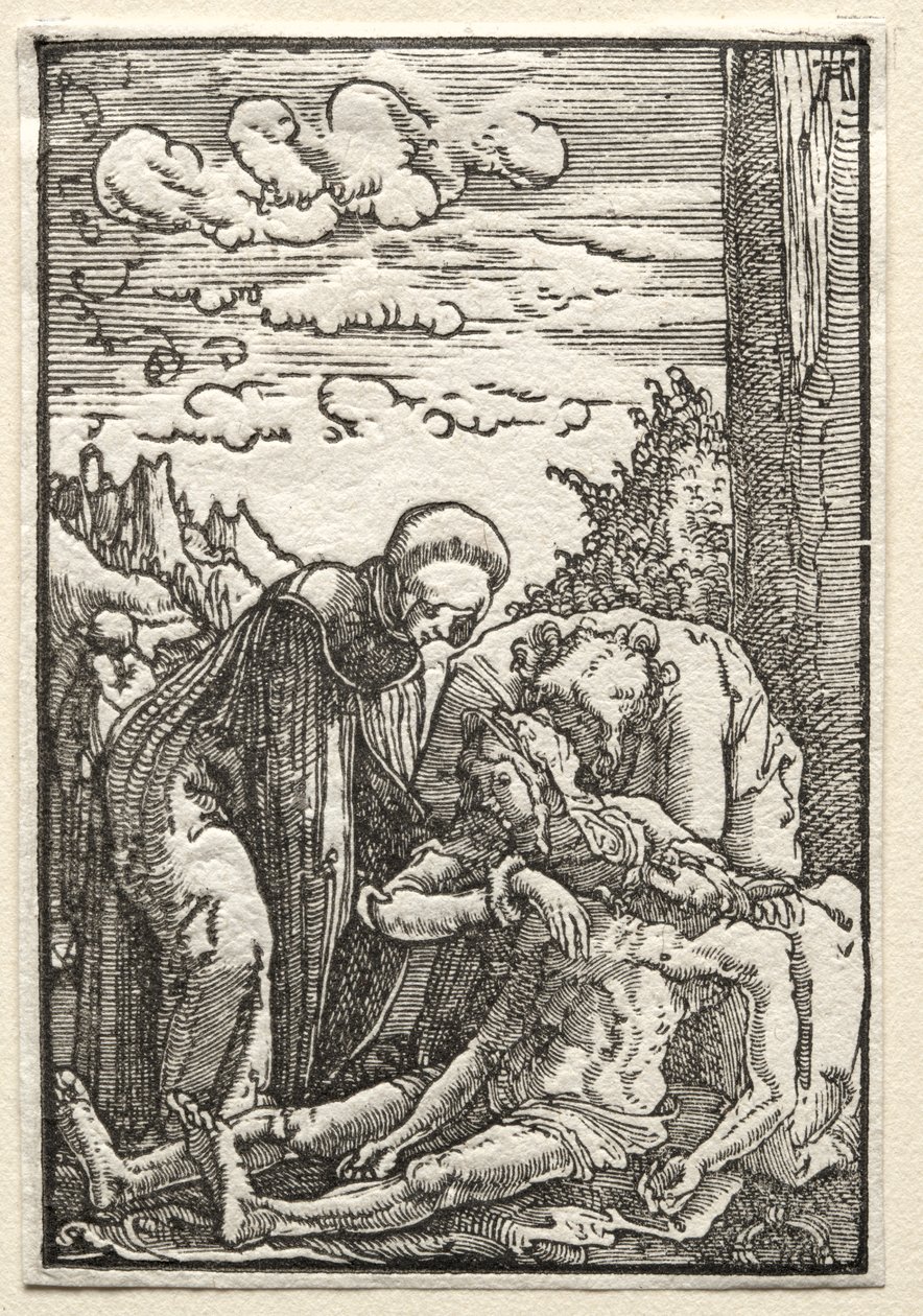 La caída y redención del hombre: El lamento bajo la cruz de Albrecht Altdorfer