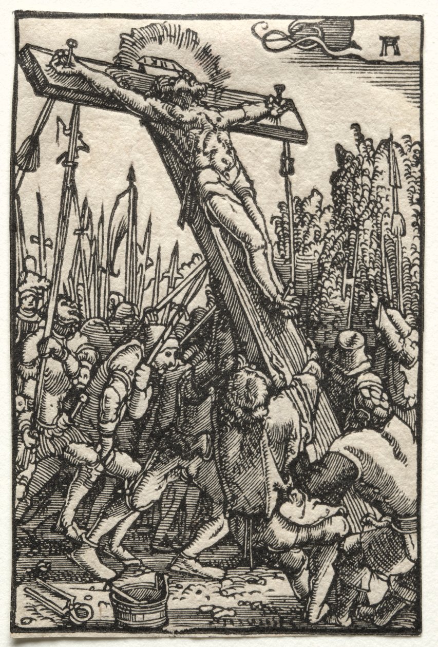La caída y redención del hombre: La elevación de la cruz de Albrecht Altdorfer