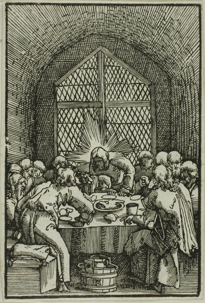 La última cena, de La Caída y Redención del Hombre de Albrecht Altdorfer