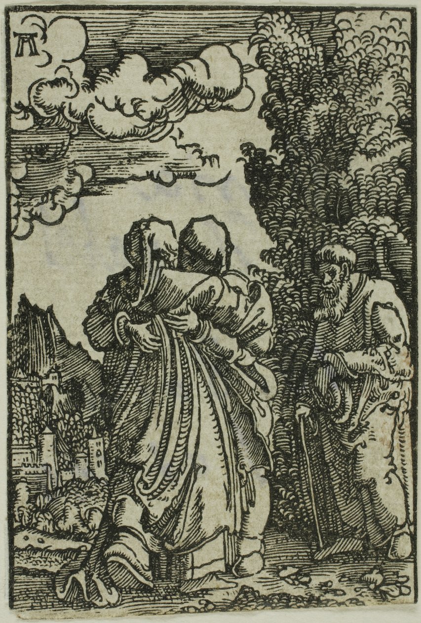 La Visitación, de La Caída y Redención del Hombre de Albrecht Altdorfer