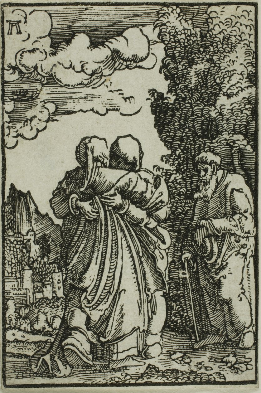 La Visitación, de La Caída y Redención del Hombre de Albrecht Altdorfer