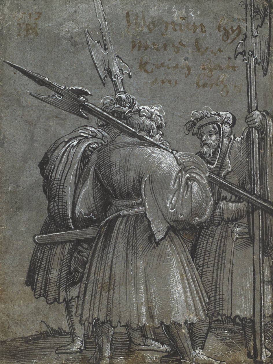 Tres vigilantes nocturnos, 1513 de Albrecht Altdorfer