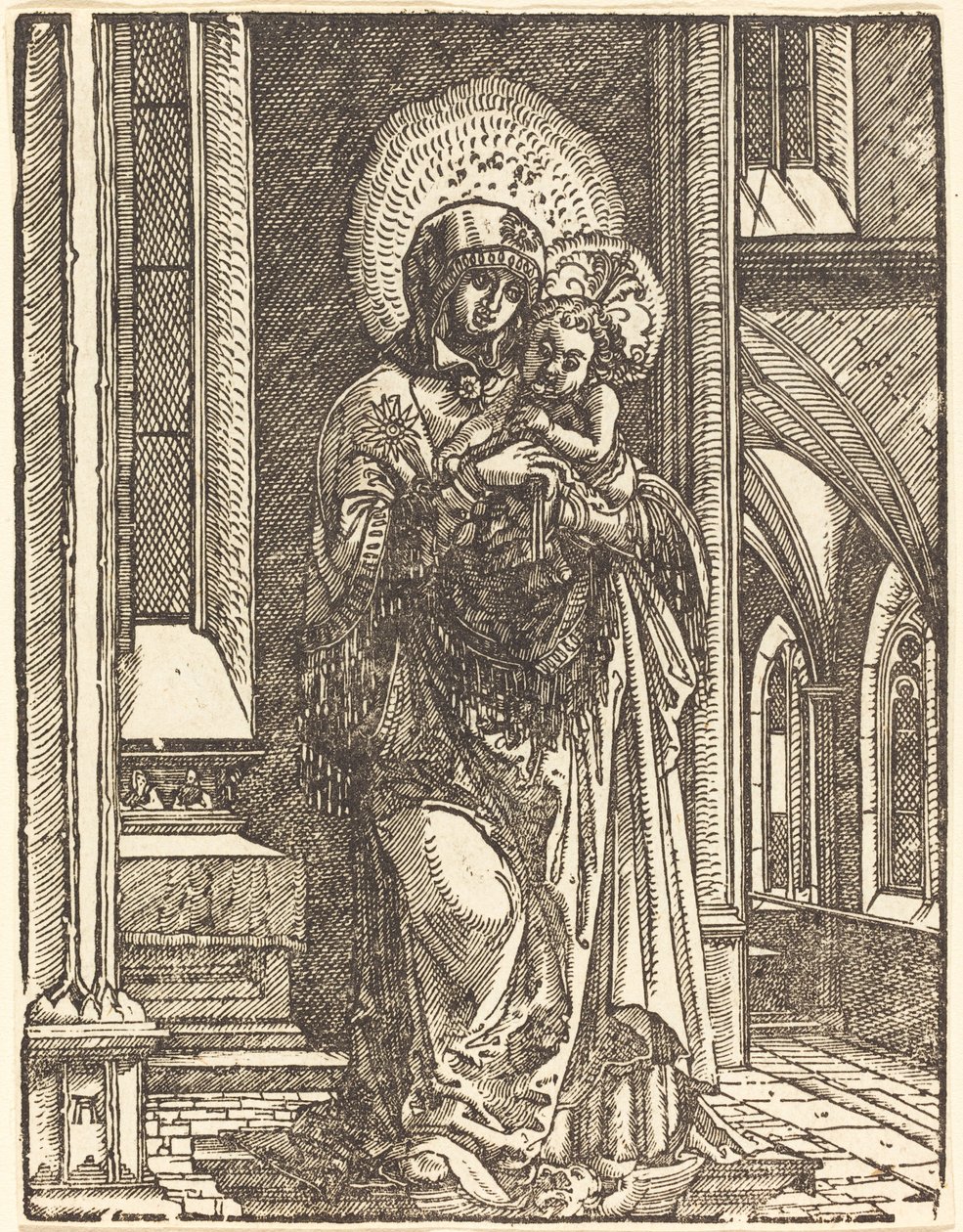 Virgen y Niño en una Iglesia de Albrecht Altdorfer