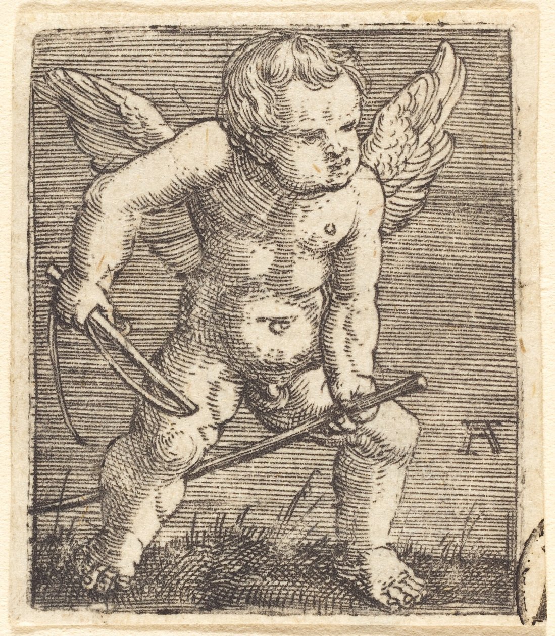 Genios alados con caballo de juguete y látigo de Albrecht Altdorfer