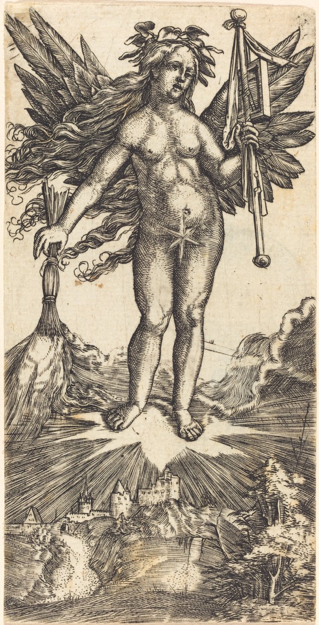 Mujer alada en una estrella de Albrecht Altdorfer