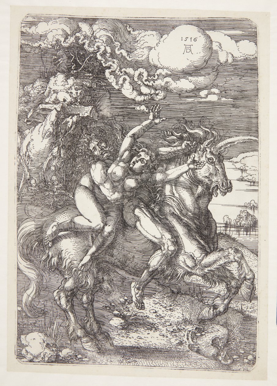 Rapto en un unicornio de Albrecht Dürer