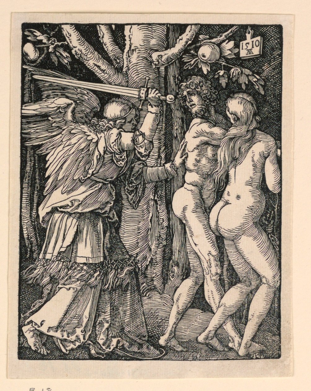 Adán y Eva expulsados del Paraíso, de la serie La pequeña pasión de Albrecht Dürer