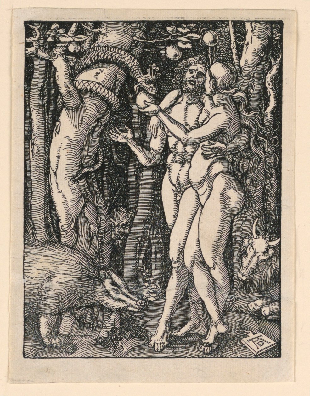 Adán y Eva, de la serie La Pequeña Pasión de Albrecht Dürer