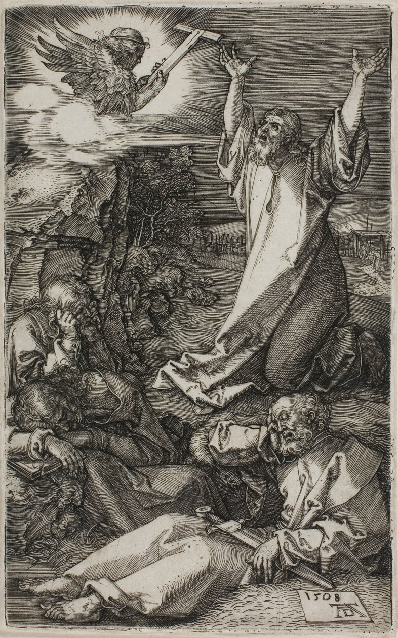 Agonía en el jardín, de La Pasión grabada de Albrecht Dürer