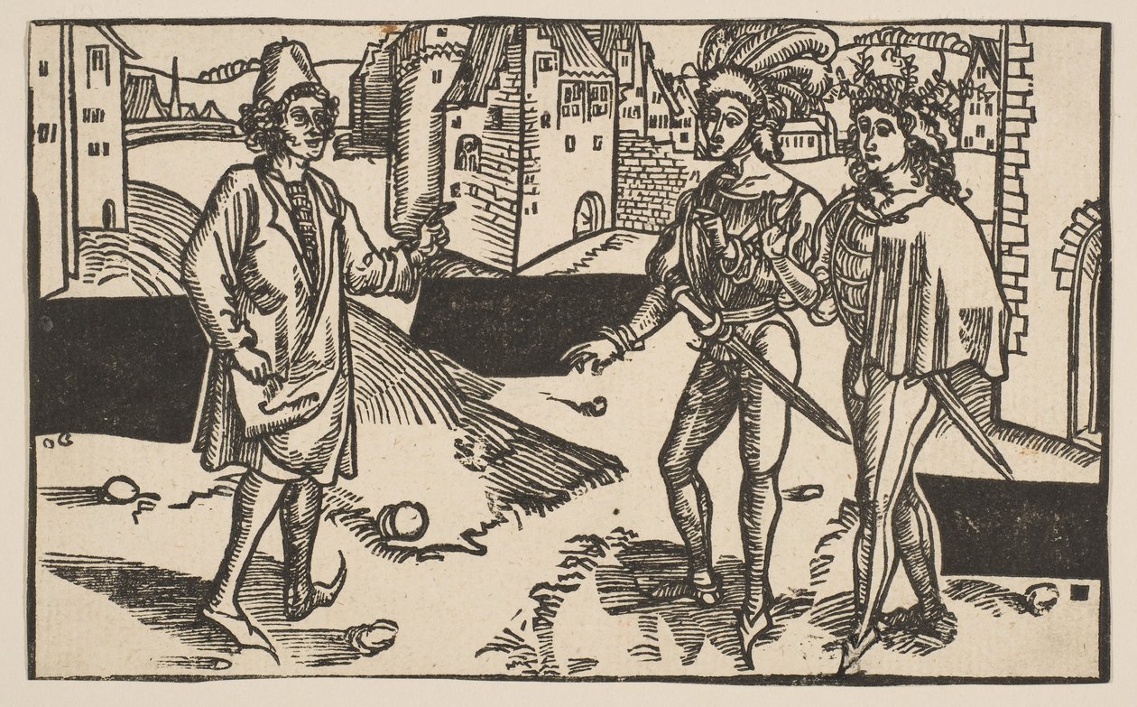 Andria, de La Comedia de Terencio, reimpresión del siglo XIX de Albrecht Dürer