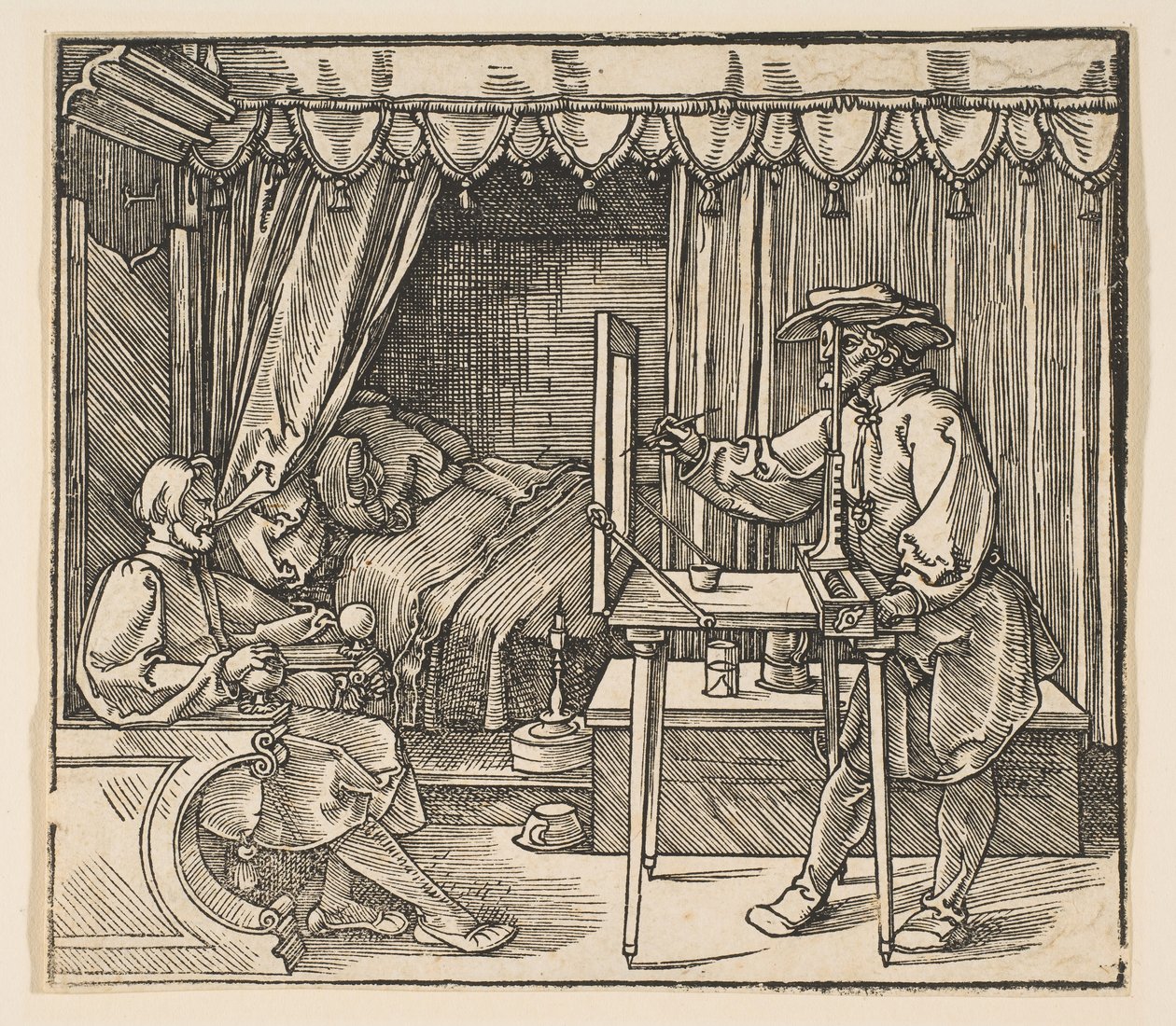 Artista dibujando un retrato de un hombre de Albrecht Dürer