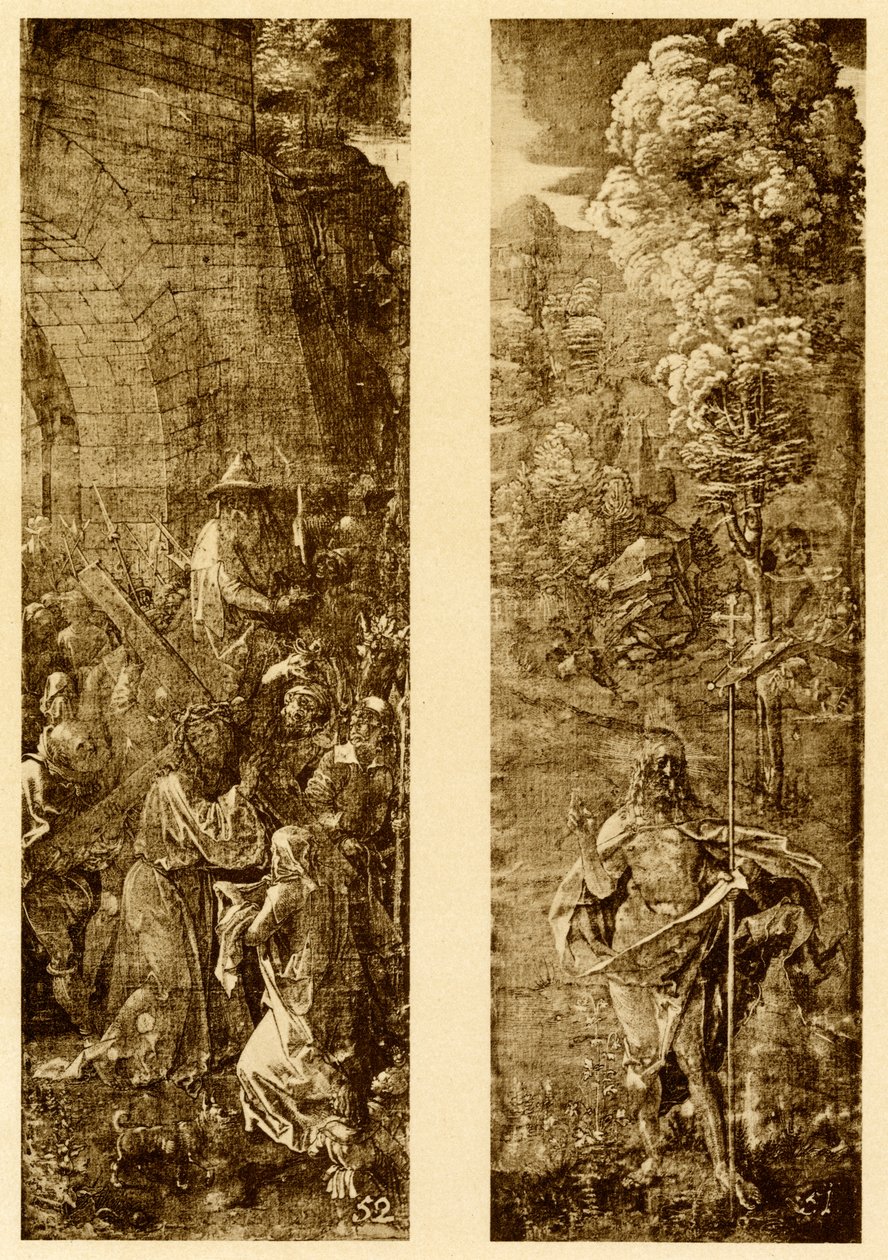 Portación de la Cruz y Cristo con el estandarte de la victoria de Albrecht Dürer