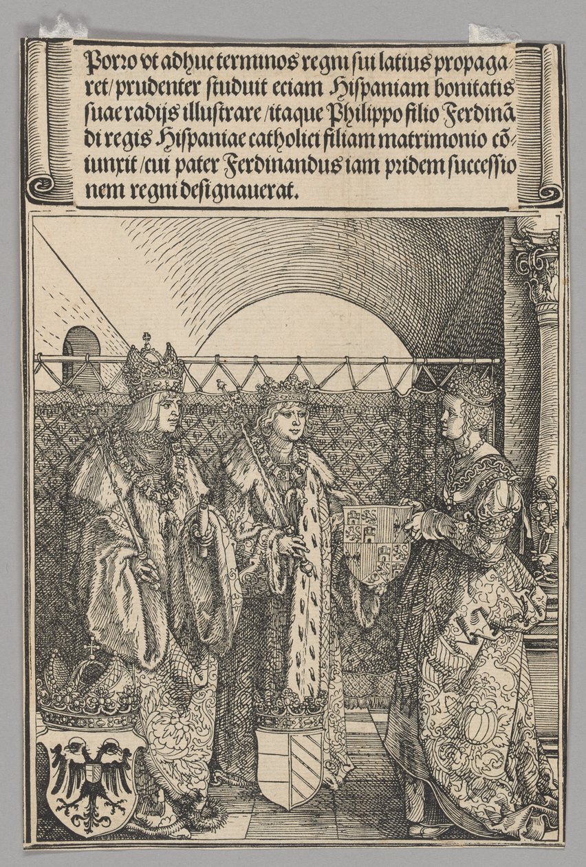 Desposorio de Felipe con Juana, lámina 15 de Escenas históricas de la vida del emperador Maximiliano I del Arco de Triunfo de Albrecht Dürer