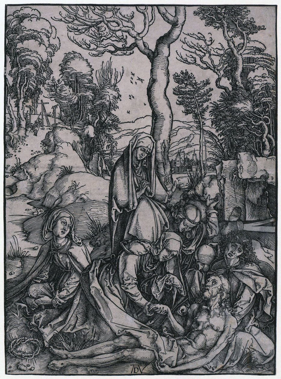 El llanto sobre Cristo, lámina 9 de la serie «La Gran Pasión» de Albrecht Dürer