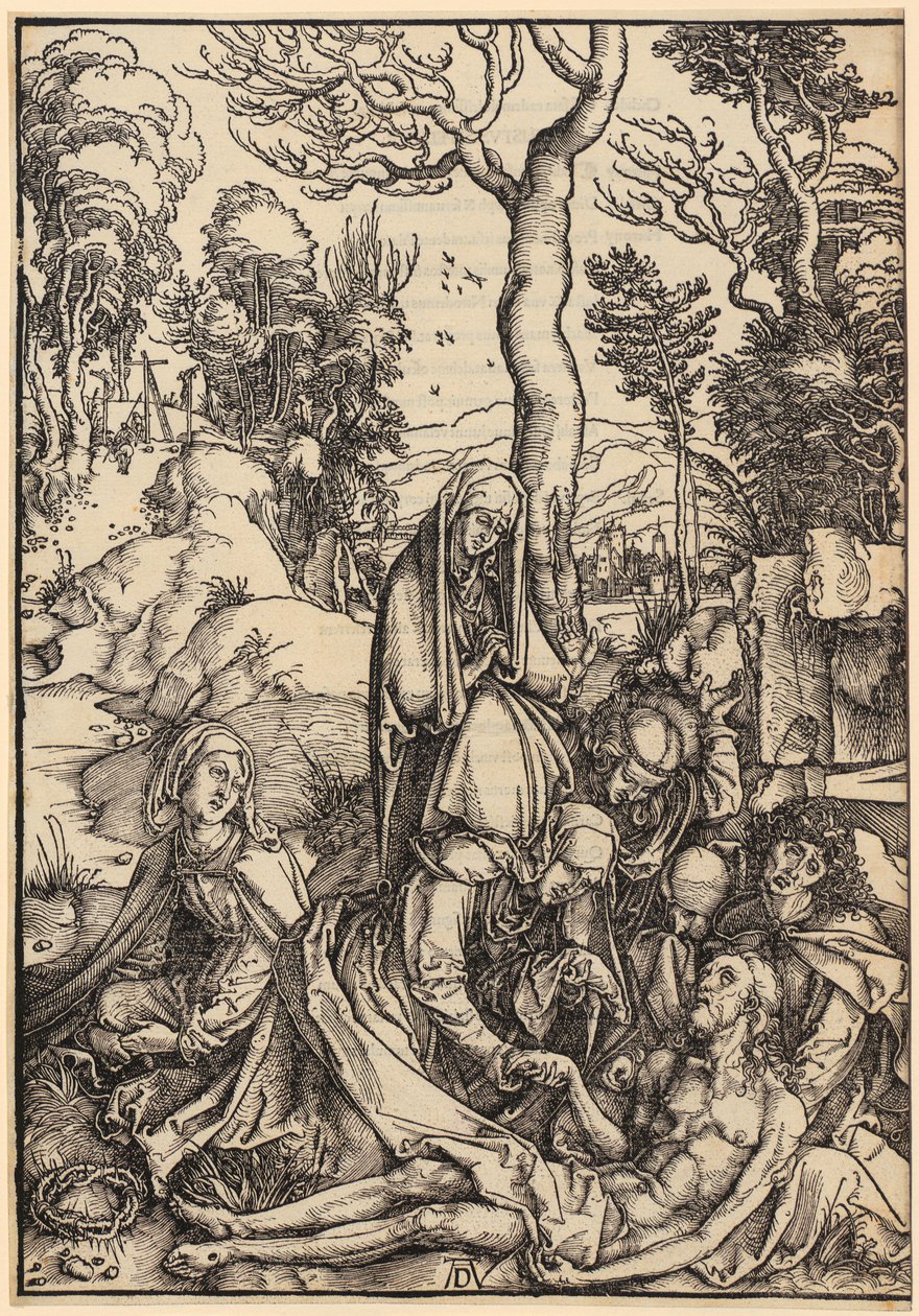 El llanto sobre Cristo, lámina 9 de la serie «La Gran Pasión» de Albrecht Dürer