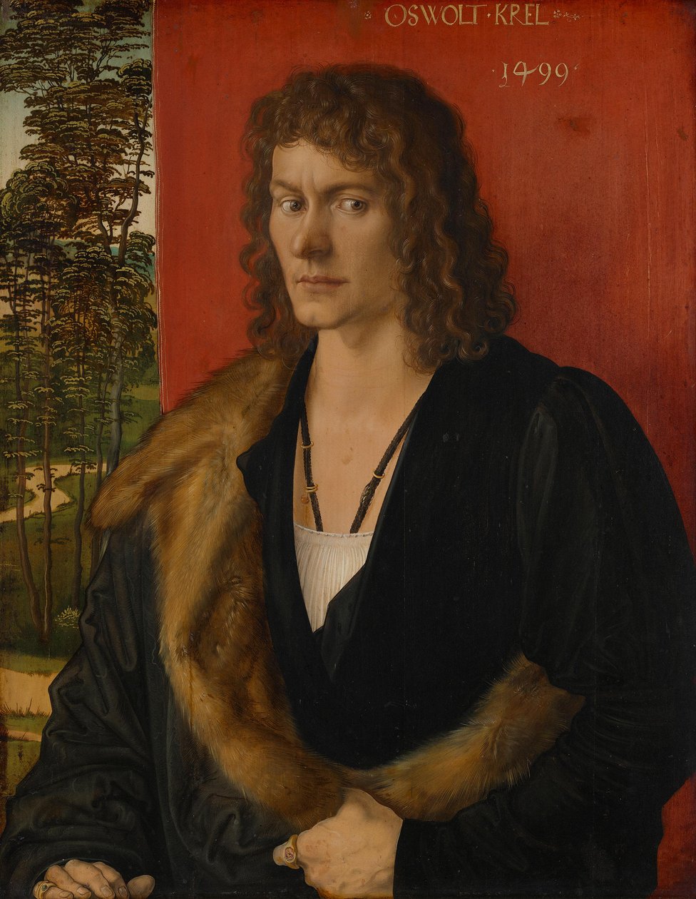 Tríptico pictórico de Oswolt Krel, parte central: Oswolt Krel de Albrecht Dürer