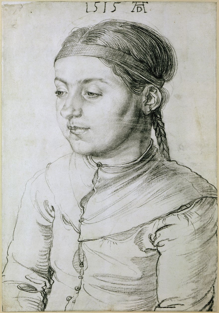 Retrato de busto de una joven de Albrecht Dürer