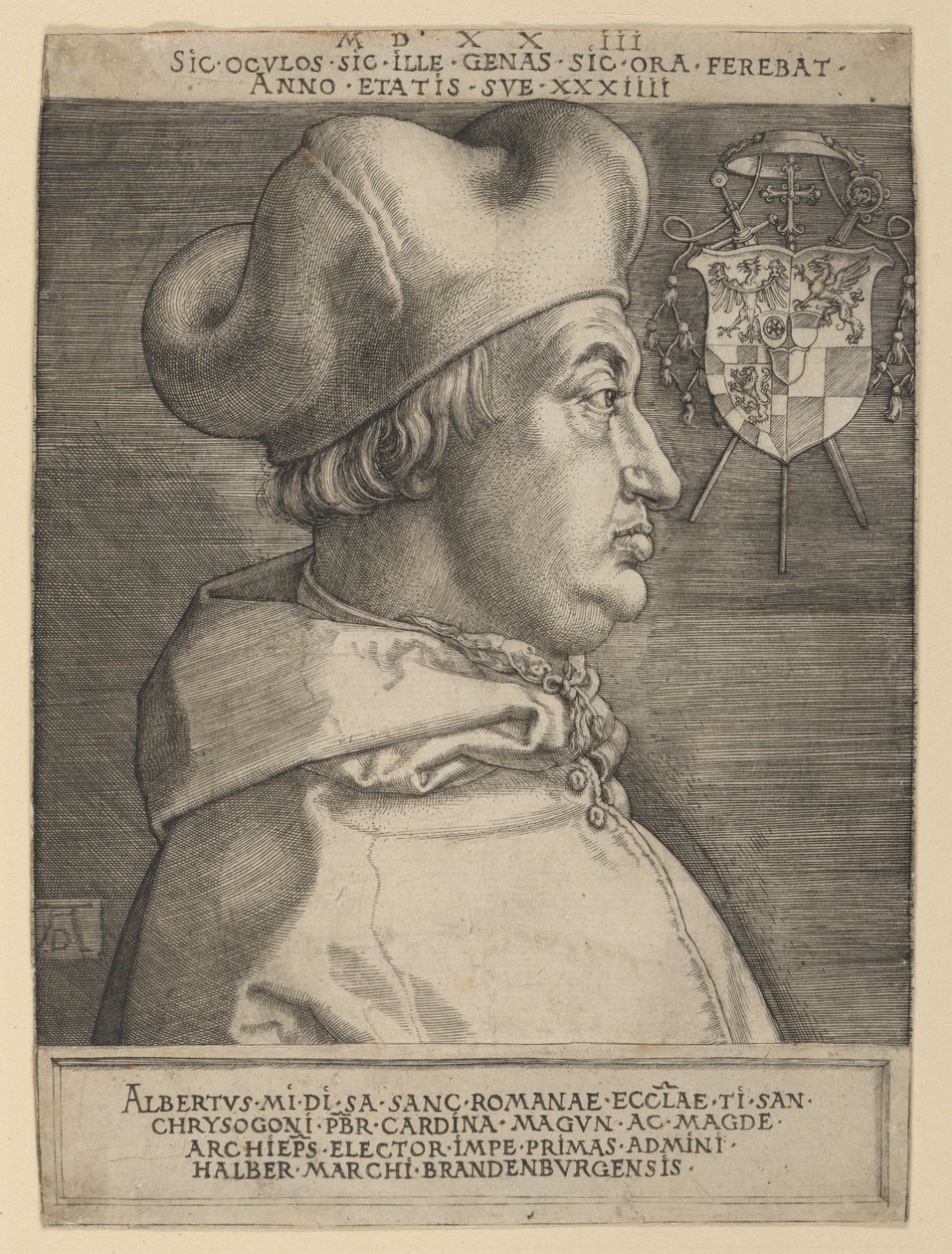 El cardenal Albrecht de Brandeburgo (lámina grande) de Albrecht Dürer