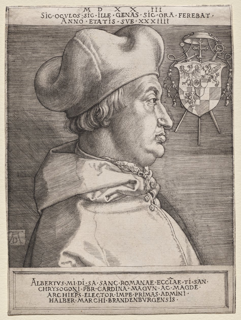 Cardenal Albrecht de Brandeburgo - la gran lámina de Albrecht Dürer